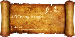 Jánosy Kinga névjegykártya